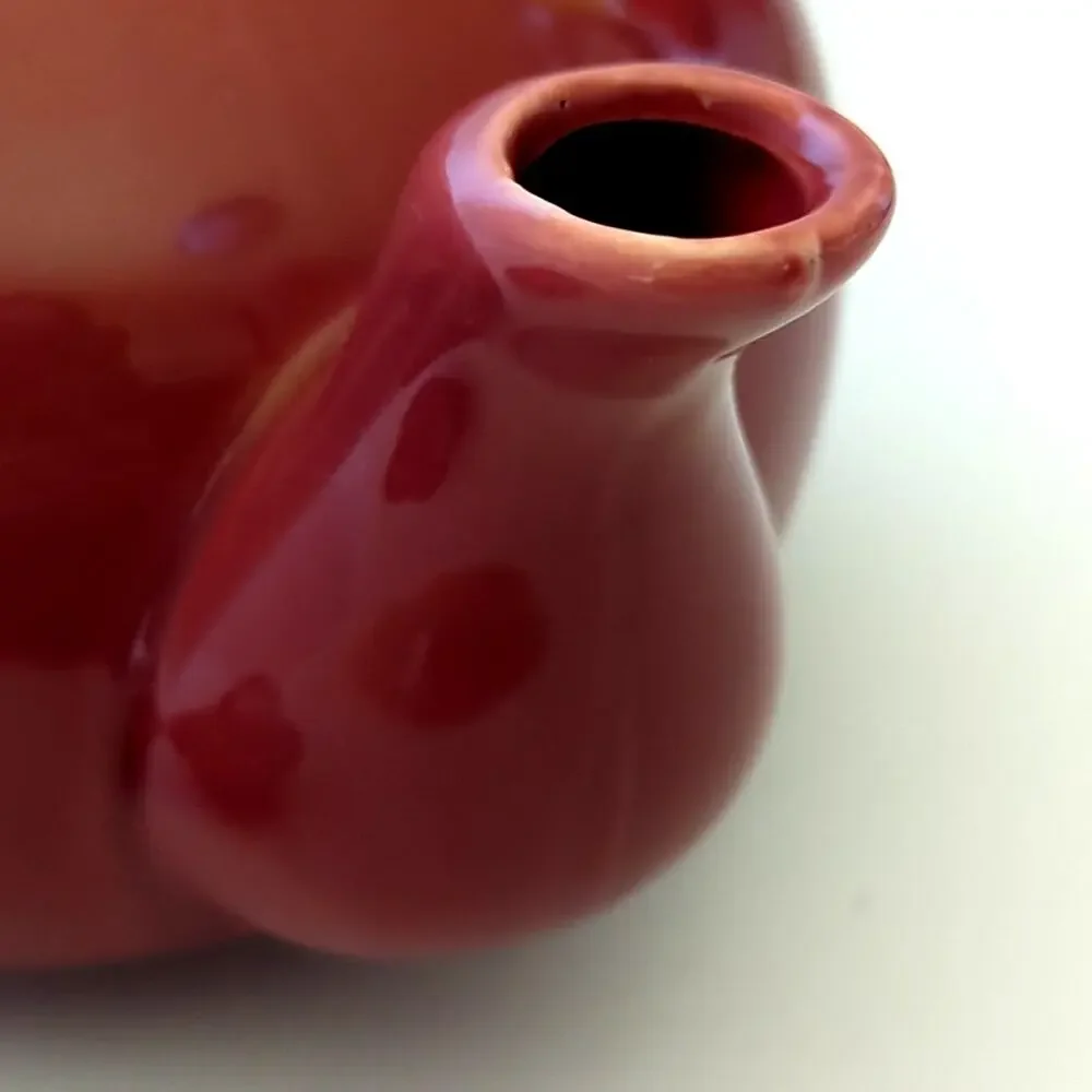 Vintage 1980s HiMARK Dark Mauve Rose Ceramic Teapot Taiwan With Lid